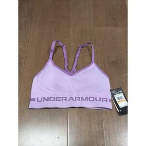 Under Armour Women’s Seamless Low Long Sports Bra Purple Size Small Brand New